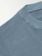 Eleventy - Slim-Fit Ribbed Cotton T-Shirt - Blue