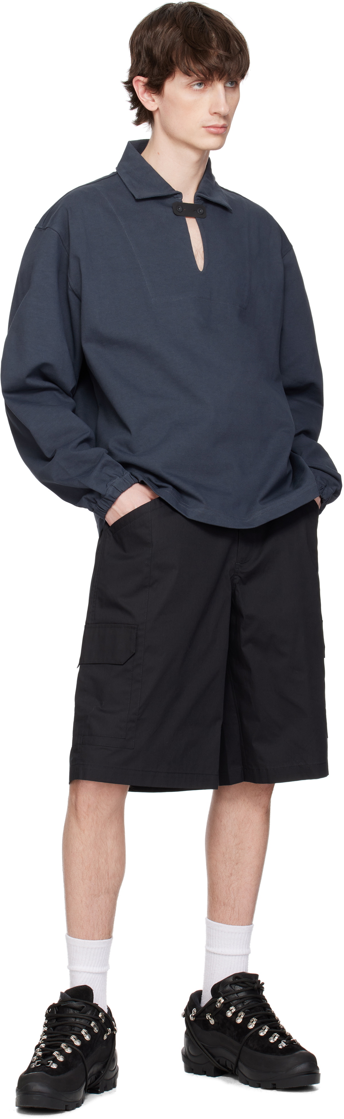 GR10K Navy Jersey Midlayer Polo