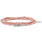 Isaia - Rhodonite and Sterling Silver Beaded Wrap Bracelet - Pink
