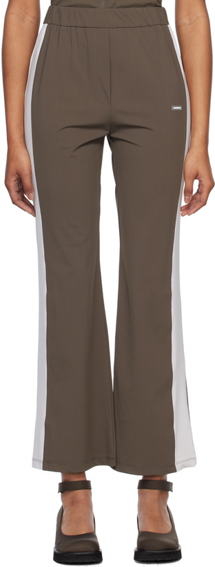 Photo: AMOMENTO Brown Color Blocked Lounge Pants