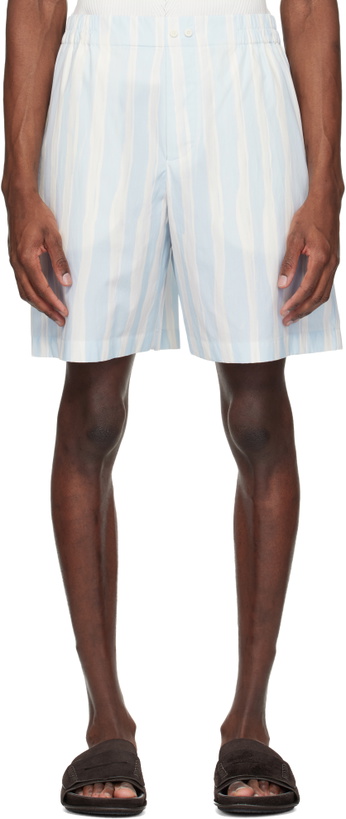 Photo: JACQUEMUS Blue & Beige 'The Caleçon Boxer' Shorts