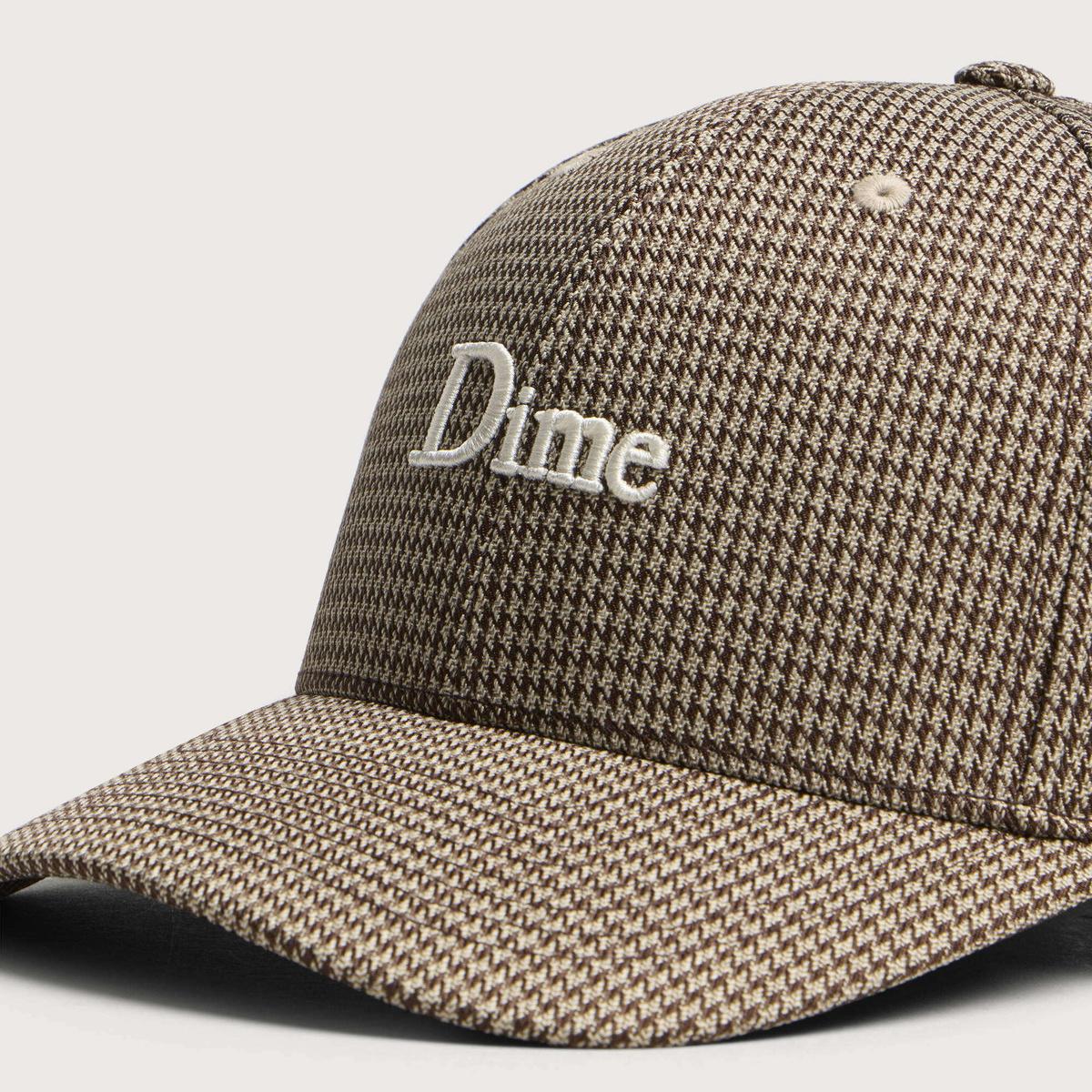 Dime Men's Classic Houndstooth Low Pro Cap in Camel