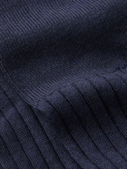 Brunello Cucinelli - Ribbed Wool and Cashmere-Blend Socks - Blue
