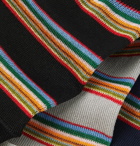 Paul Smith - Three-Pack Striped Mercerised Stretch Cotton-Blend No-Show Socks - Multi