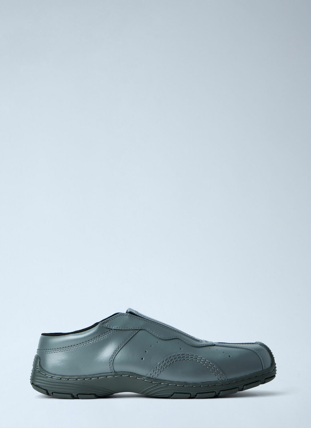 Dr. Martens Aurix Gunmetal Satin Finish Leather Slip Ons