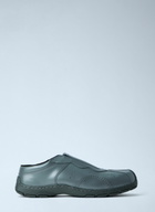 Dr. Martens Aurix Gunmetal Satin Finish Leather Slip Ons
