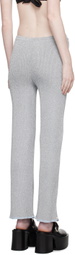 Pushbutton Silver Fitted Lounge Pants