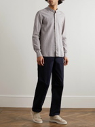 Boglioli - Grandad-Collar Striped Linen and Cotton-Blend Shirt - Neutrals