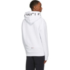 Moncler White Half Zip Logo Hoodie