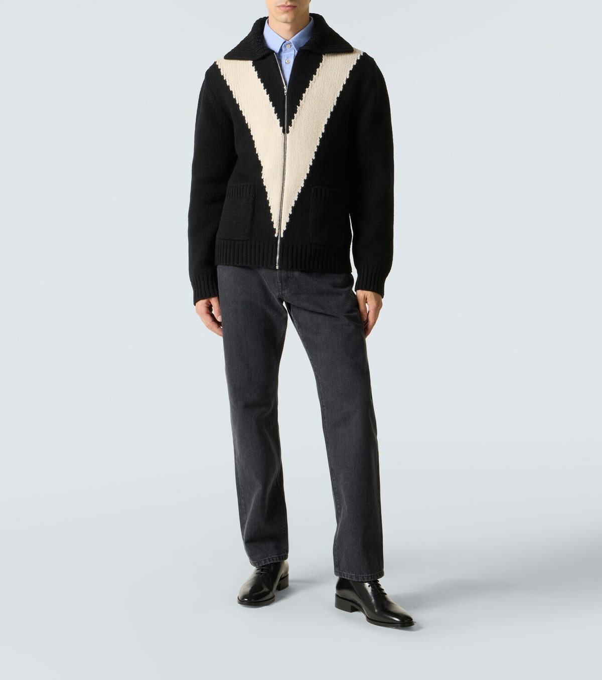 Valentino Virgin wool zip-up sweater