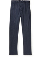 Zanella - Slim-Fit Virgin Wool-Jacquard Trousers - Blue
