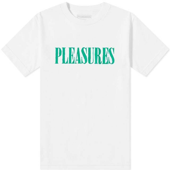 Photo: Pleasures Men's Tickle Logo T-Shirt in White