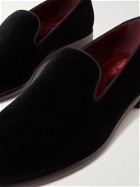 Dolce & Gabbana - Grosgrain-Trimmed Velvet Loafers - Black