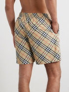 Burberry - Treston Straight-Leg Mid-Length Checked Swim Shorts - Neutrals