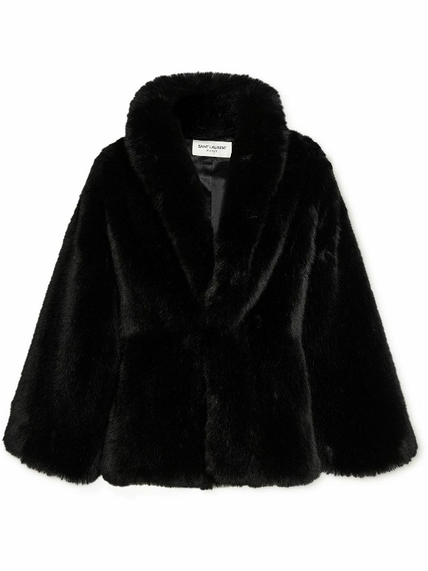 Photo: SAINT LAURENT - Faux Fur Coat - Black