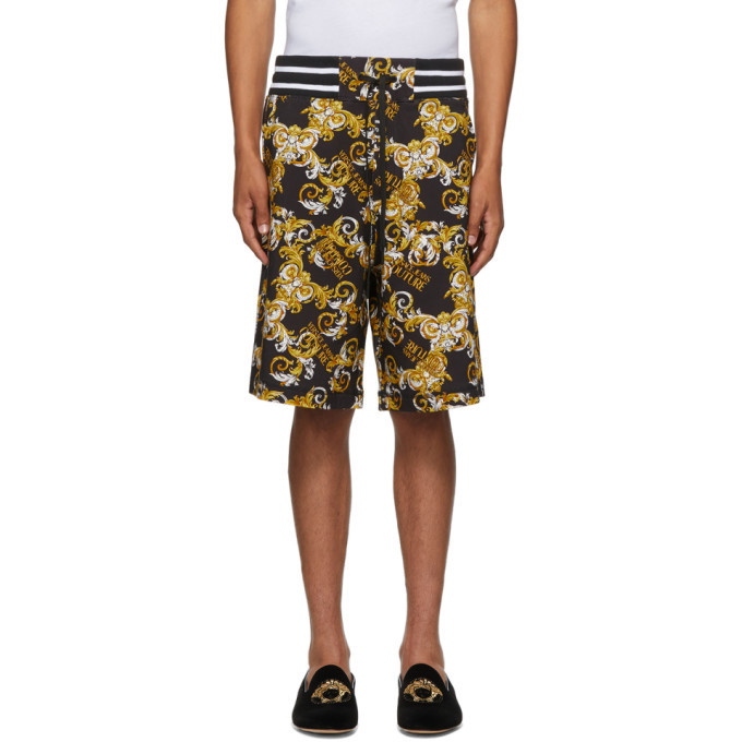 Photo: Versace Jeans Couture Black and Gold Barocco Shorts