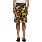 Versace Jeans Couture Black and Gold Barocco Shorts