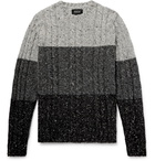 Howlin' - Little Larry Cable-Knit Colour-Block Mélange Wool Sweater - Men - Gray