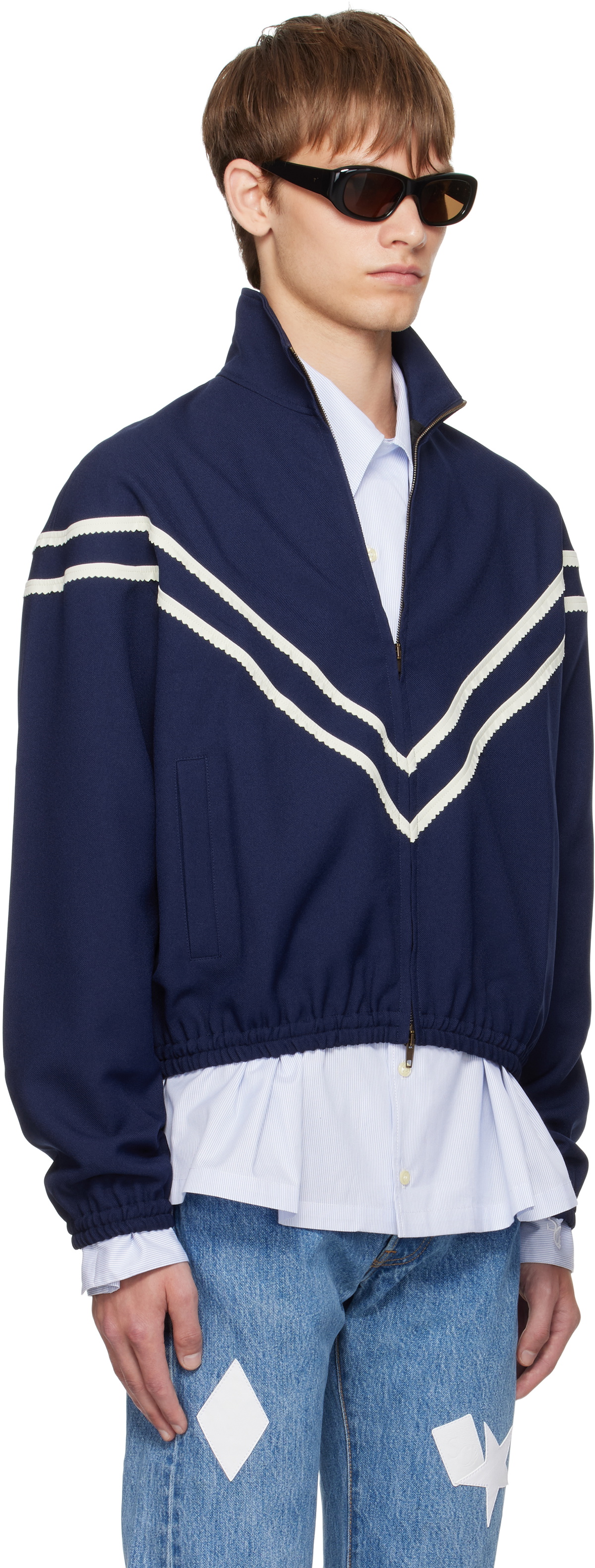 Stefan Cooke Navy Pinking Corded Jacket