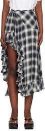 Collina Strada Black & White Lightweight Flannel Florist Midi Skirt