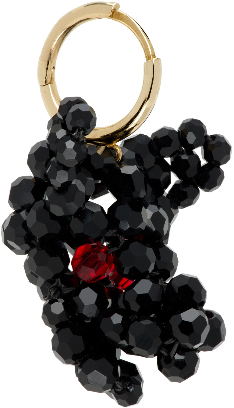 Simone Rocha Black & Red Creature Trophy Head Single Earring