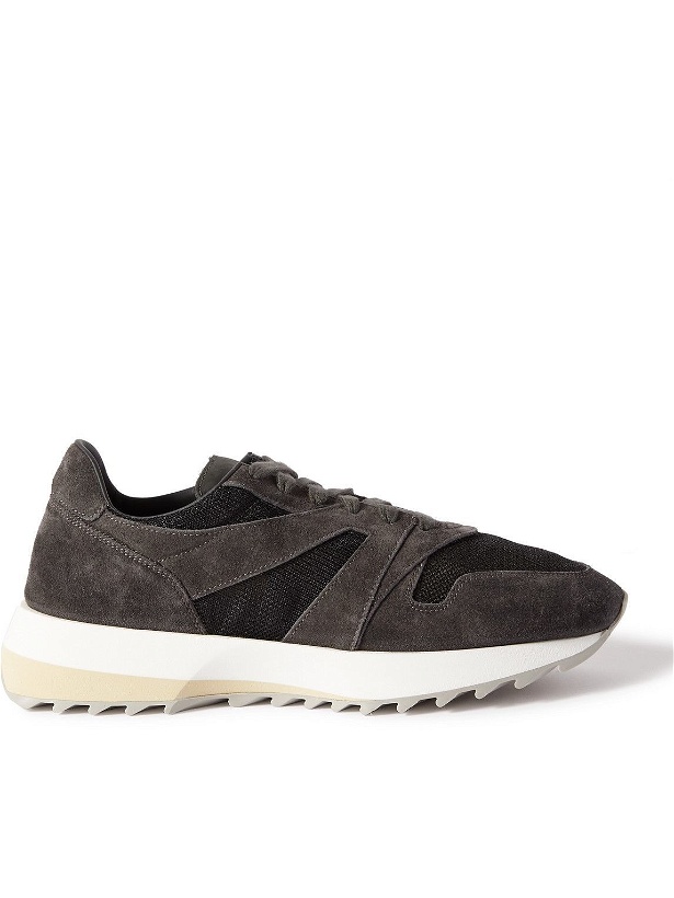 Photo: Fear of God - Panelled Suede and Mesh Sneakers - Black