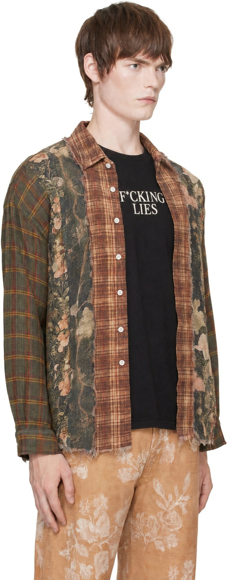 R13 Brown Drop Neck Shirt