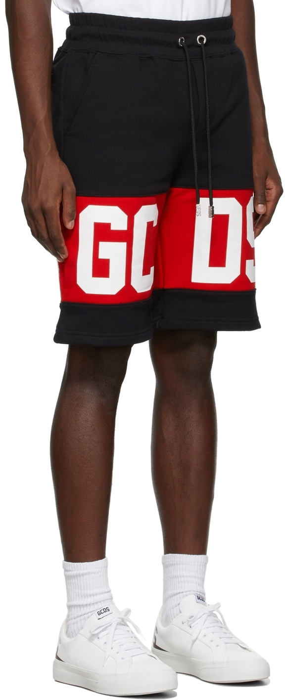 GCDS Black Logo Band Shorts