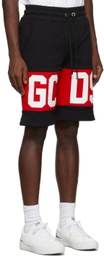 GCDS Black Logo Band Shorts