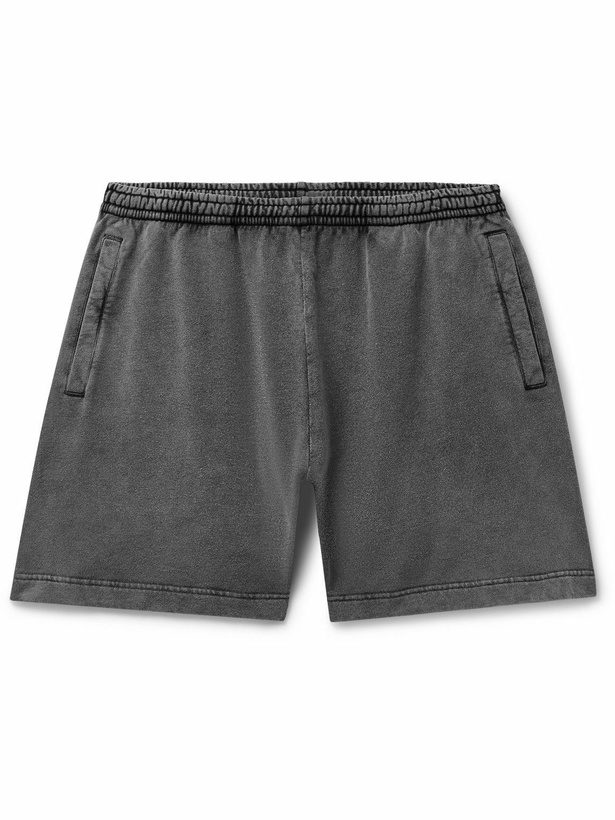 Photo: Acne Studios - Rego Straight-Leg Cotton-Jersey Shorts - Gray