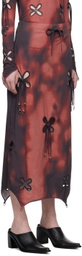 J.KIM Black & Burgundy Jester Midi Skirt