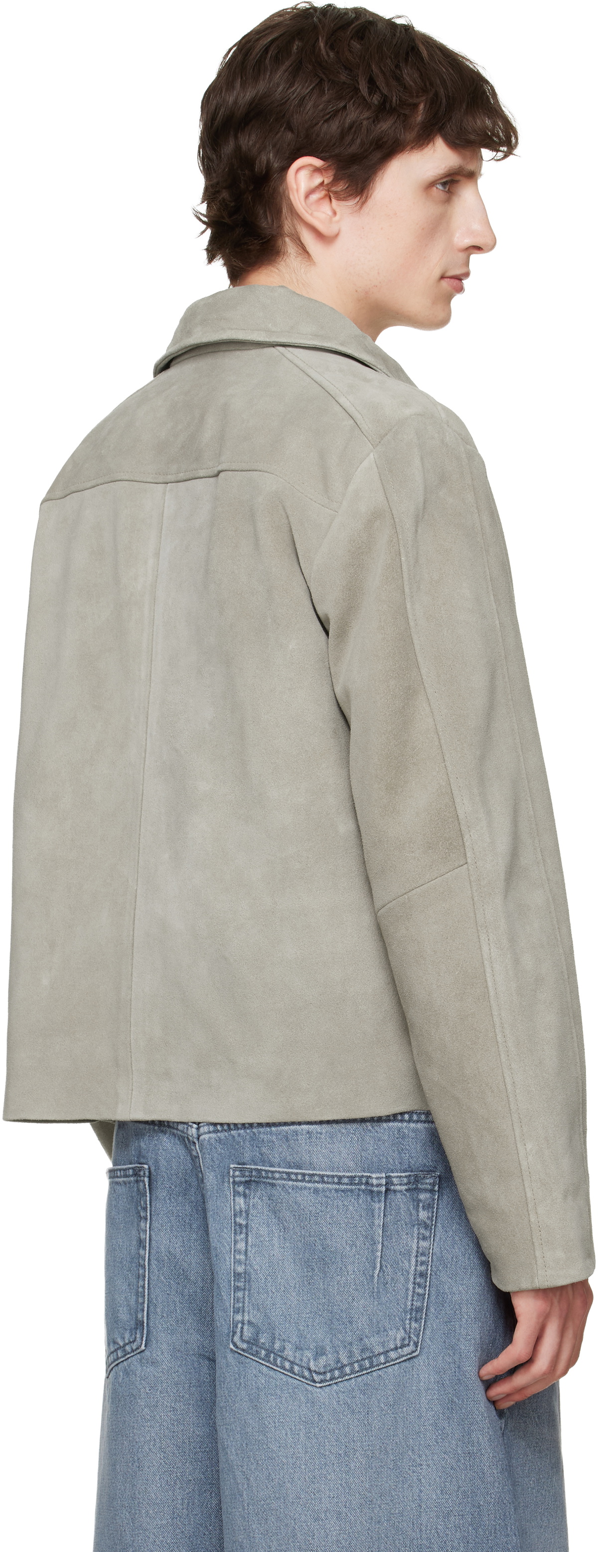 Won Hundred Gray Denzel Suede Leather Jacket
