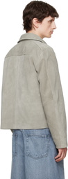 Won Hundred Gray Denzel Suede Leather Jacket