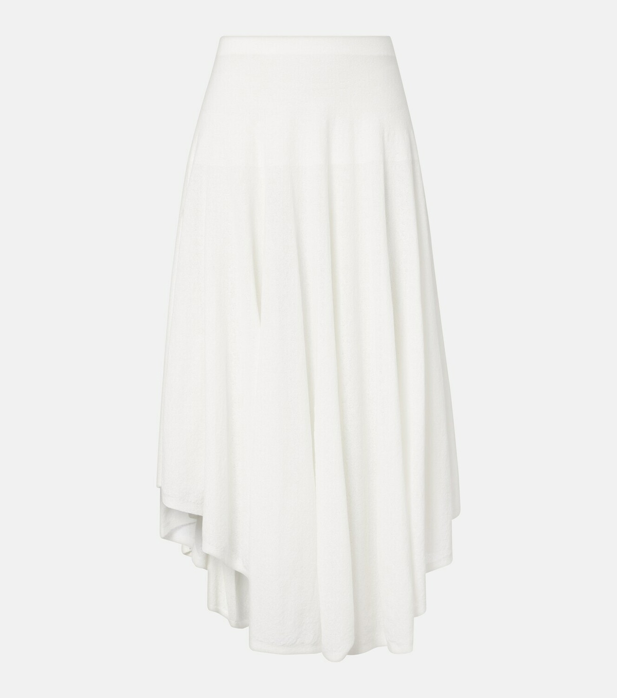 Alaïa Semi-sheer asymmetric cotton crêpe skirt