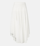Alaïa Semi-sheer asymmetric cotton crêpe skirt