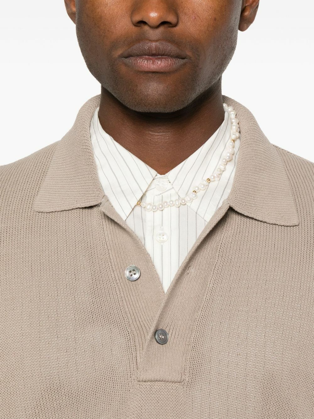 Studio Nicholson Brown Swing Knitted Polo Shirt Studio Nicholson