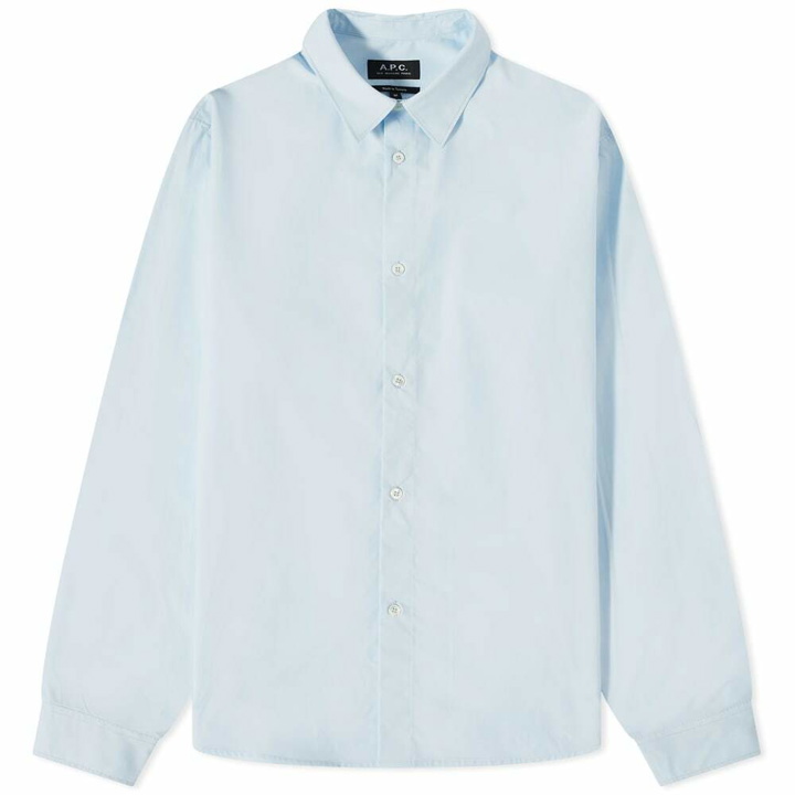 Photo: A.P.C. Men's Casual Poplin Shirt in Light Blue