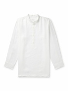 Loro Piana - Jeri Grandad-Collar Linen Half-Placket Shirt - White