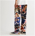 Endless Joy - Pleated Printed Cotton Trousers - Black