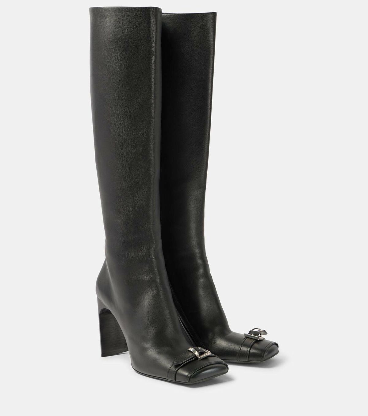 BALENCIAGA 25S BEL AIR BOOTS 115 MM IN BLACK CALFSKIN WITH SILVER HARDWARE main image 0