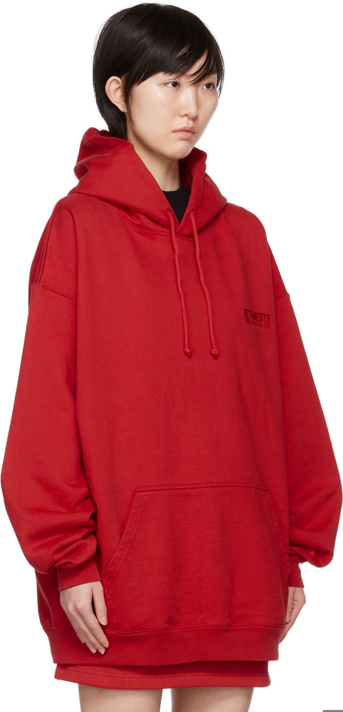 VETEMENTS Red Embroidered Hoodie Vetements