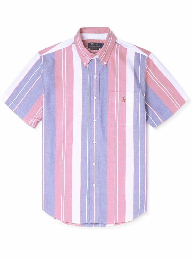 Photo: Polo Ralph Lauren - Button-Down Collar Logo-Embroidered Striped Cotton Oxford Shirt - Multi