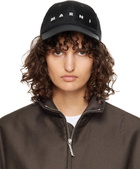 Marni Black Embroidered Logo Baseball Cap
