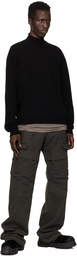 Rick Owens Black Porterville Rib Turtleneck