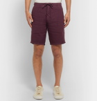 NN07 - Copenhagen Slim-Fit Tapered Garment-Dyed Linen Drawstring Shorts - Burgundy