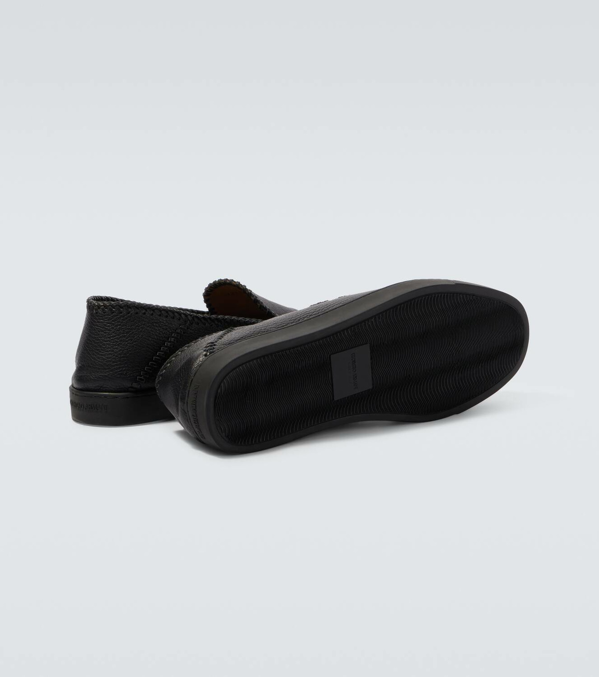 靴 Giorgio Armani slip-on shoes Giorgio Armani Leather slip-on shoes Giorgio Armani