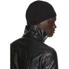 Rick Owens Black Wool Medium Rib Beanie