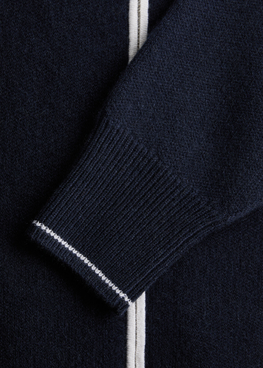 Guest In Residence Panelled Cashmere Track Jacket Navy