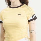 Adidas Women's Layered Cali T-Shirt in Orange Tint/Off White