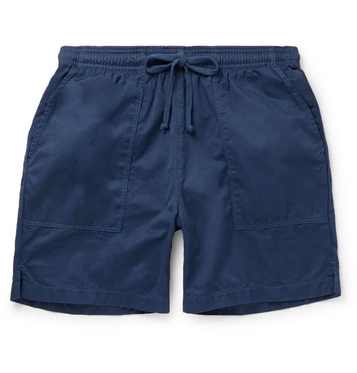 Photo: Save Khaki United - New Balance Slim-Fit Supima Cotton-Jersey Drawstring Shorts - Blue